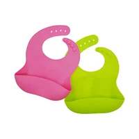 

FDA approved Soft Baby Bibs, Waterproof Silicone Bib Easily Wipes Clean