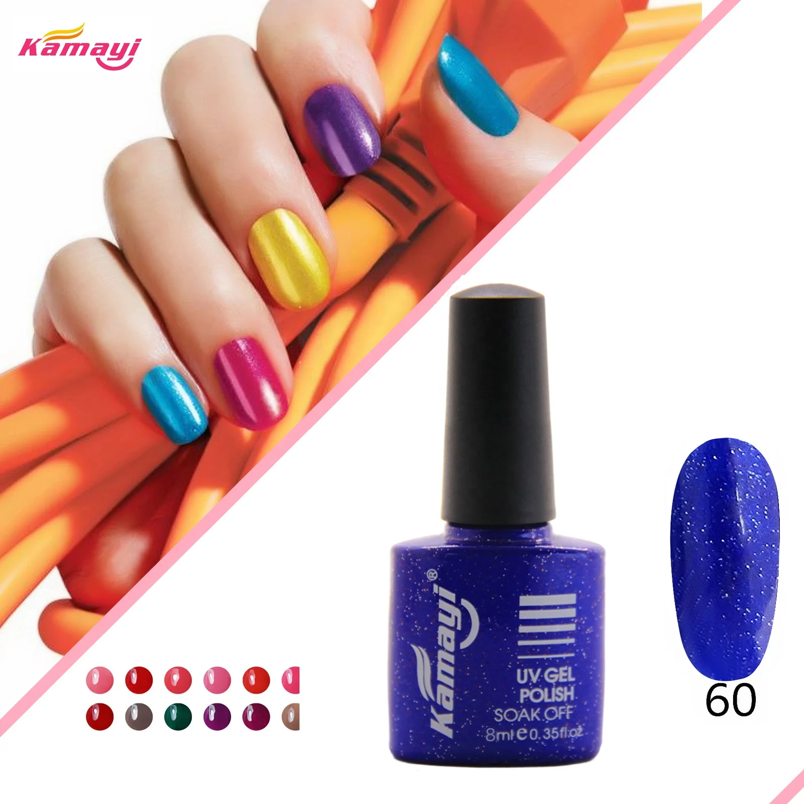 Kamayi Global Fashional High Quality Soak Off Colorful Uv Nail Gel