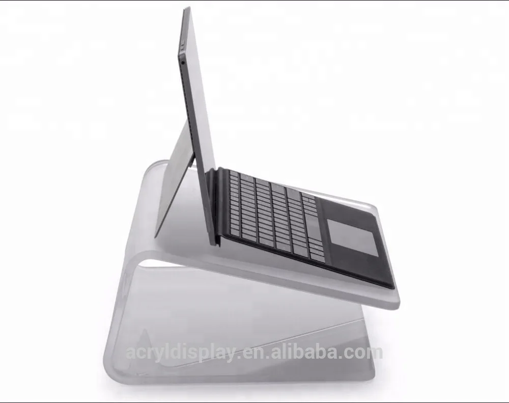 Factory Customized Acrylic Laptop Stand with Underneath Storage Area Notebook Computer Holder PC Table