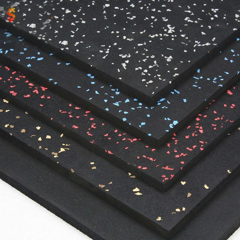 

High Quality EPDM Rubber Gym Flooring Mats, Black with colorful line