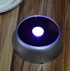 Silver round led light base for crystals and display battery powered light base