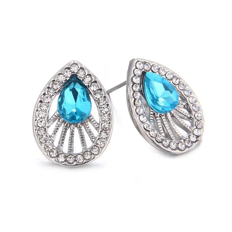 

Fashion alloy inlaid Crystal Silver heart-shaped Earrings
