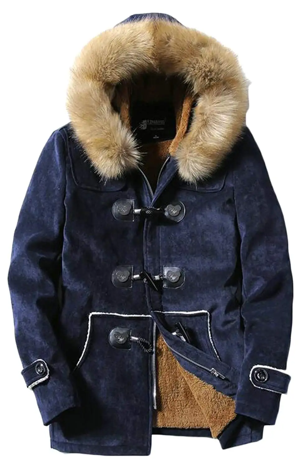 ARTFFEL Mens Fleece Fall /& Winter Warm Faux Fur Lined Quilted Jacket Coat Outerwear