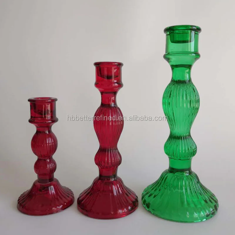 Christmas Red Color Tall Glass Candle Holders Glass Candlesticks Buy Glass Candlesticks,Long