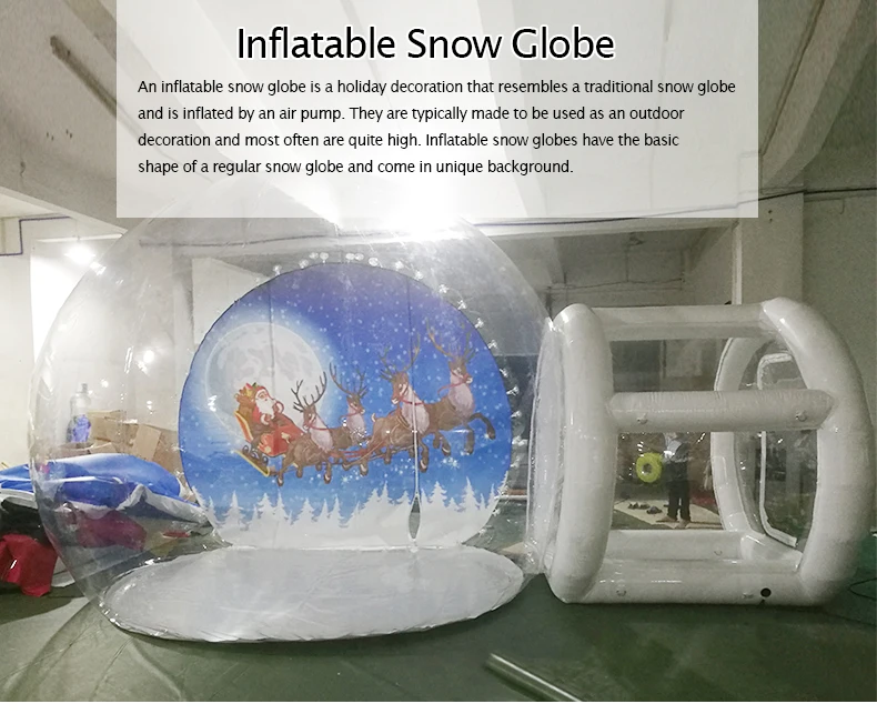 Human Size Outdoor Inflatable Snow Globe Tent Pvc Inflatable Christmas