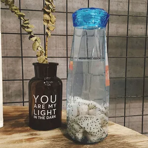 Image of Zogifts 2019 Summer gift plastic diamond cover transparent portable water bottle