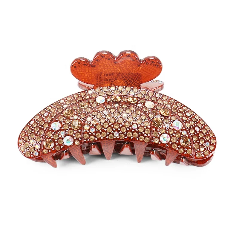 

Fashion Women Hair Jewelry Luxury Full Rhinestone Sparkling Hair Claw Clip Acrylic Hair Clamps, Pink;champagne;coffee;black;gray