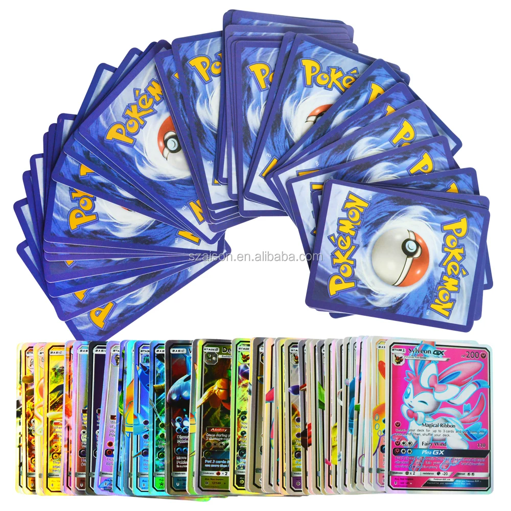 

Free Shipping for Best Seller 120pcs No Repeat Pokemons GX Trainer Cards Shining Card Game Children GX Trading Cards