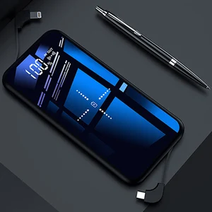 Wireless Power Bank Retractable USB Cable
