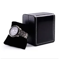 

Ready To Ship!!Wholesale Custom Black Birthday Gift Box Packing Watch Packaging Box Creative PU Leather Luxurious Watch Box