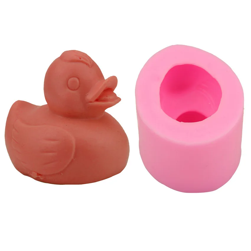 

Flexible Silicone Mold Handmade Soap Candle 3D Duck Soap Mold, Random