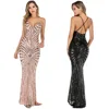 bling sequins fashionable lace long dress women sexy dresses