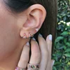 2019 valentines gift Hollow Hearts paved rainbow cz girlfriend gift stud earring