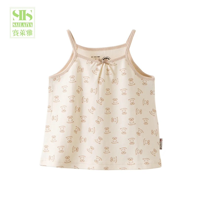 
summer kitted organic cotton baby girl vest clothes 