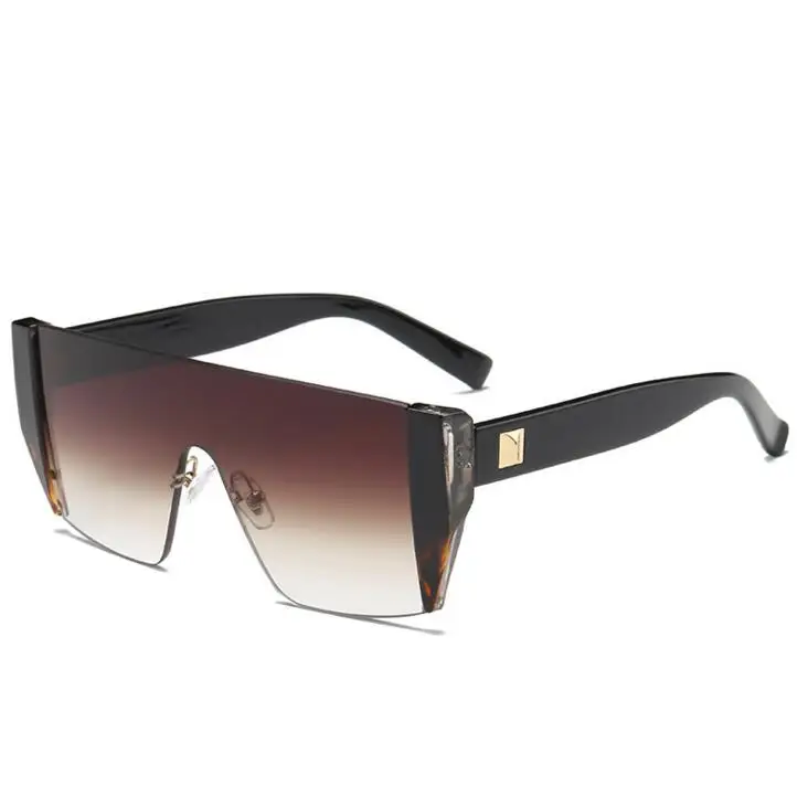 

Wiipu Vintage Oversized Square Rimless Men Flat Top Brand Italian Designer Sun Glasses Sunglasses