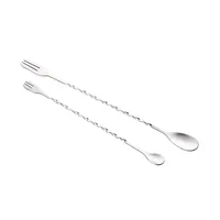 

Classic Bartender Bar Spoon with Fork Stainless Steel Cocktail Stirring Spoon