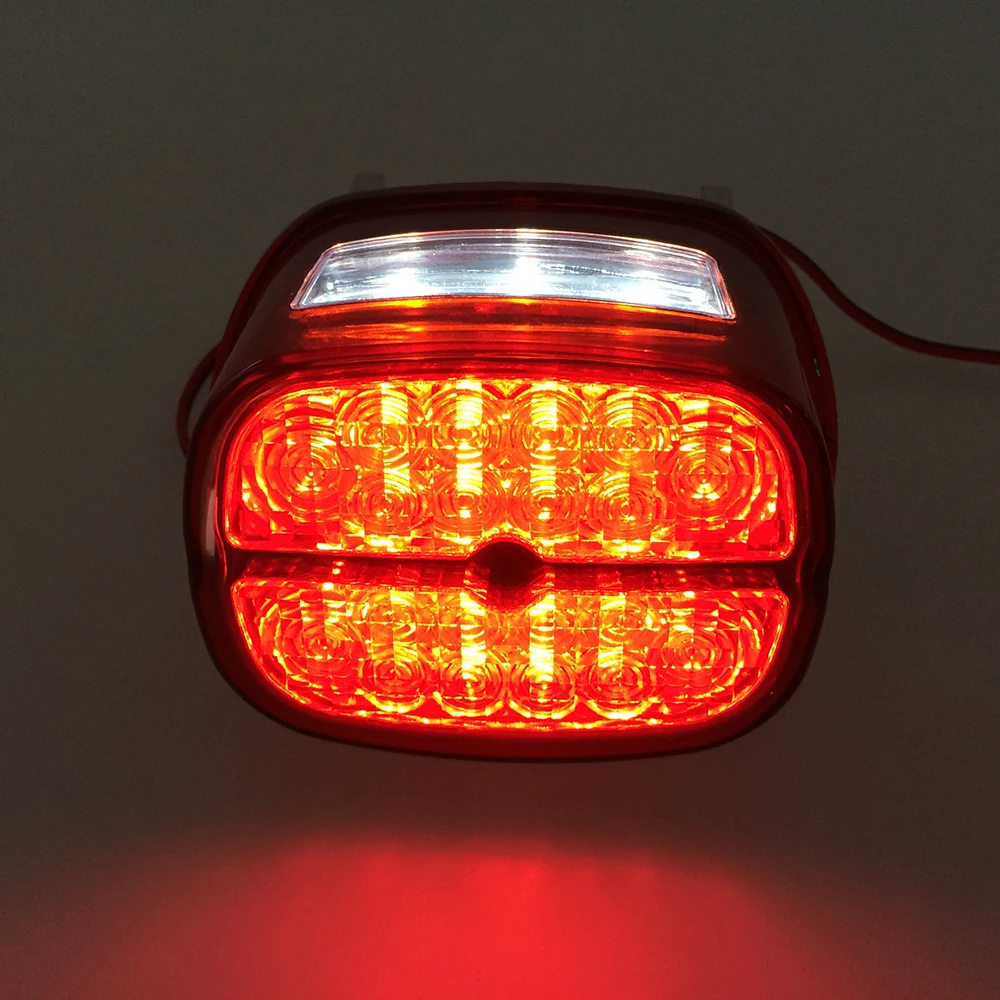 Red Lens LED Brake Tail Light Kit For Road King Road Glide Sportster Dyna Motorcycle