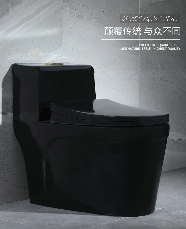 NEW DESIGN ALL BLACK BATHROOM ONE PIECE CERAMIC WATER CLOSET