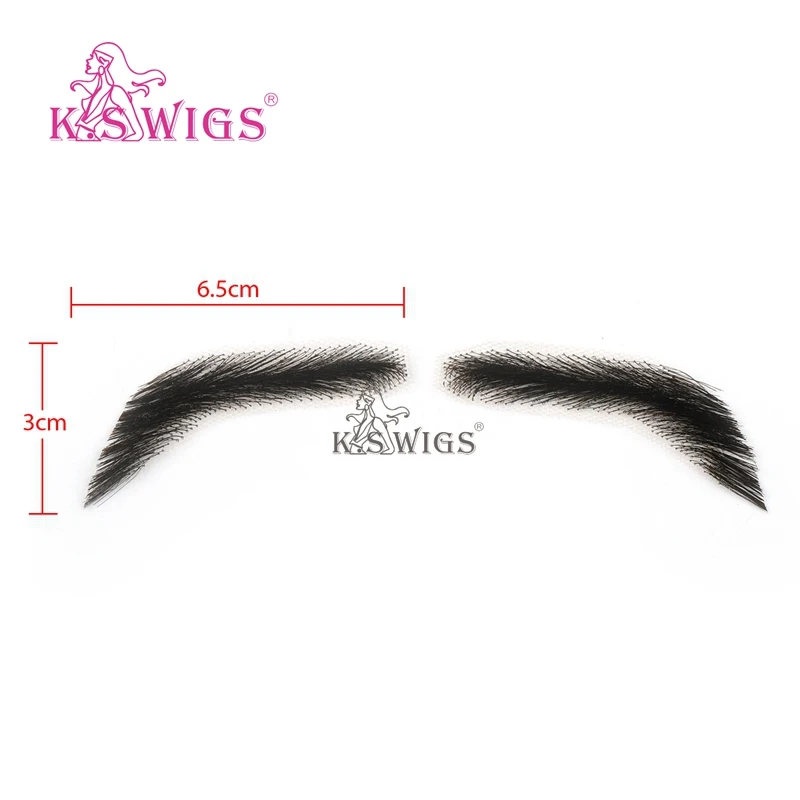 

K.S WIGS 100% Handmade Human Hair Natural Lace Eyebrows, 2#