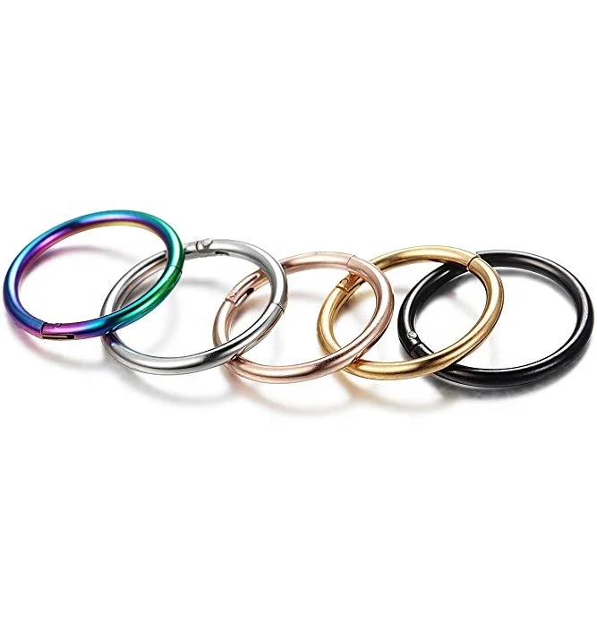 

Gaby 316L Stainless Steel Septum Clicker nose ring, nose stud, Steel;black;gold;rose gold;rainbow