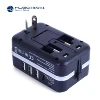 Hot universal all in one worldwide international travel power adaptor with UK EU AUS US plugs with 3USB and type c port charger