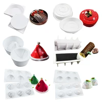 

Christmas hat egg snowman house pine cone apple silicone mousse cake semicircular mold silicone mould