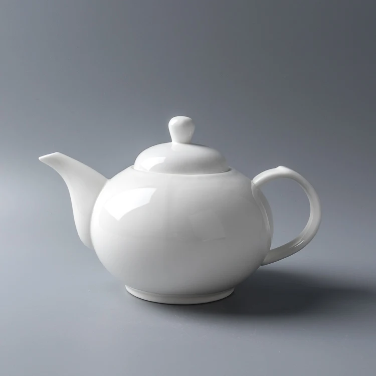 Chaoda 1000ml Personalized Oem Logo Porcelain Teapots Wholesale White