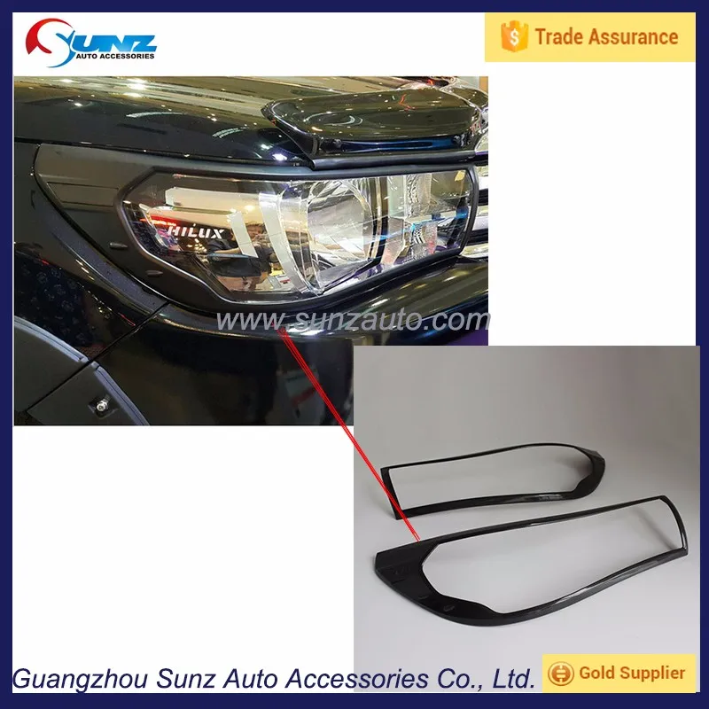 Carbon Head Light Guard For Hilux Revo 2016 Carbon Headlight Cover