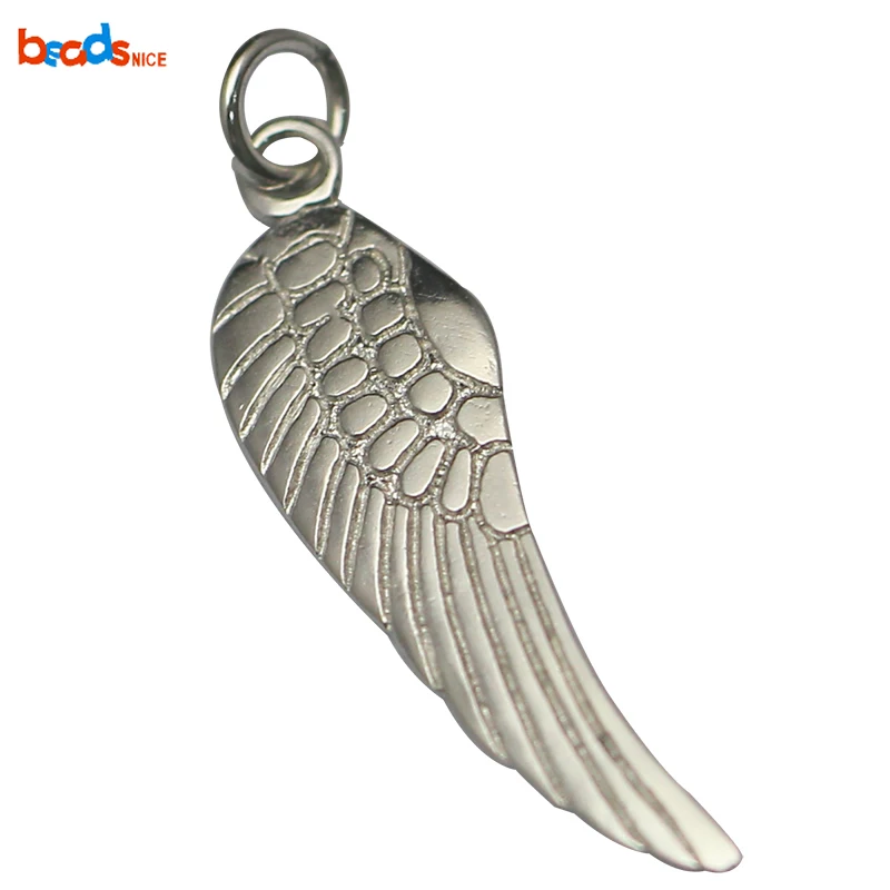 

Beadsnice Silver Feather Pendant Jewelry Making Accessories 28437