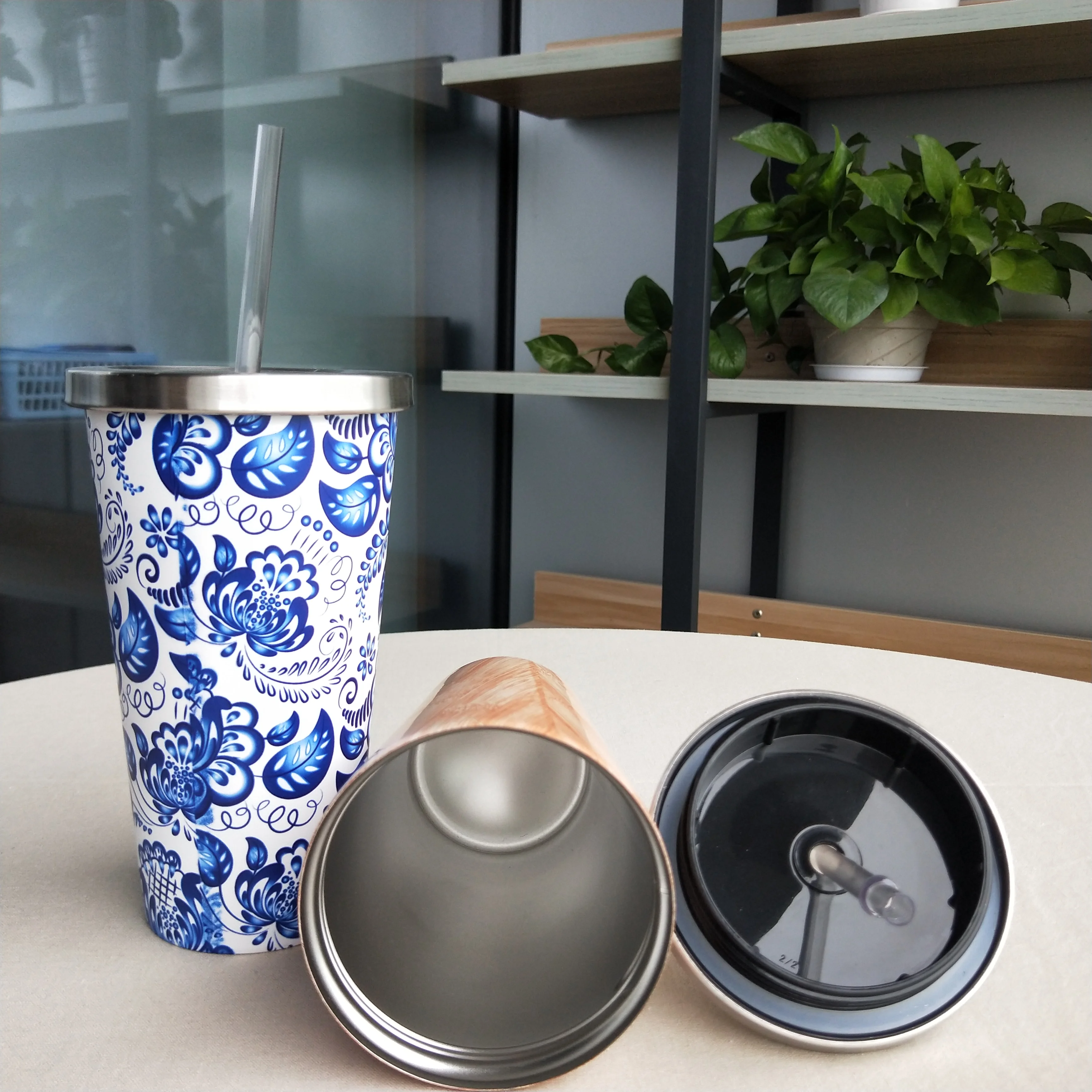 New Products Stainless Steel Vacuum Insulated Flask Travel Mug With Straw Hot Or Cold Drinks Travel Tumbler With Straw