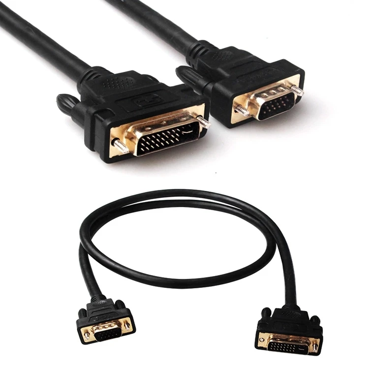 Factory wholesale 1.5m Gold-plated 24+5 DVI to VGA male-male video cable convertion cable adapter cable