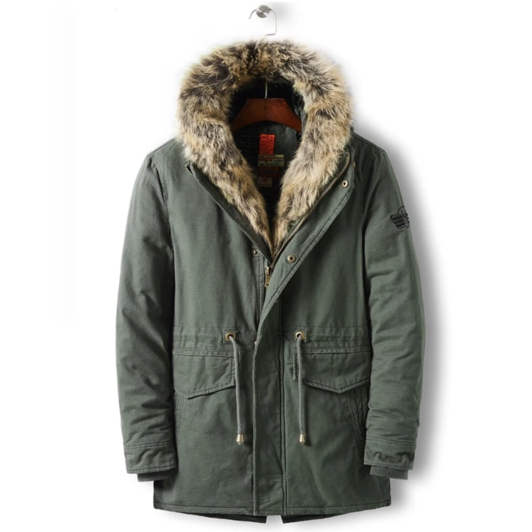 

2018 Winter hooded warm thickened men's jackets, Navy;army green;khaki