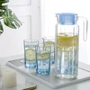 High quality lead free glass tea set glass water jug borosilicate with 4 glass cups