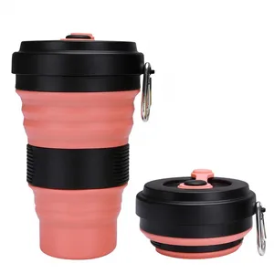 Collapsible Silicone Cup Best Selling Eco-Friendly Convenient Travel Coffee Mug Foldable 550Ml Silicone Coffee Cup