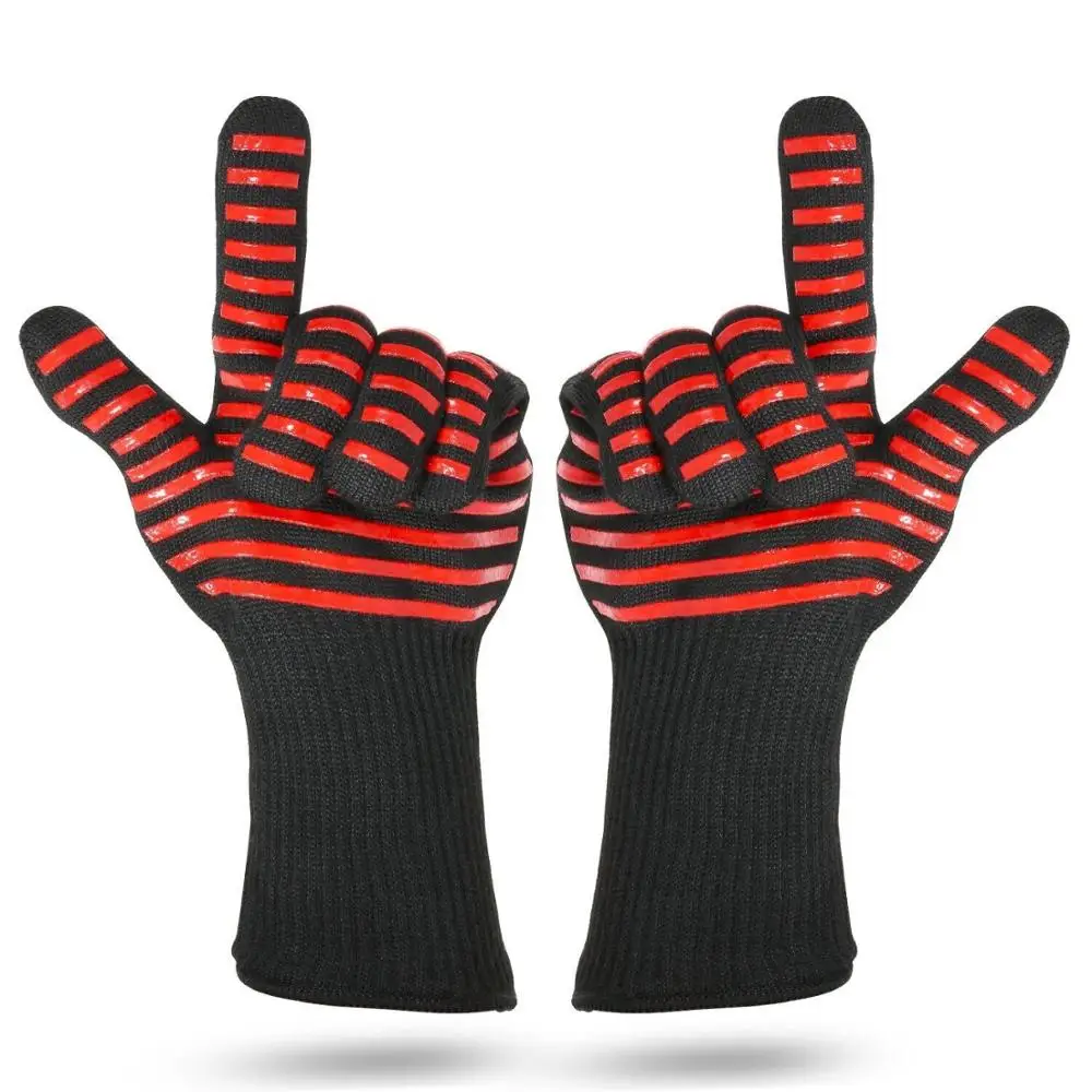 

Wholesale Aramid Fiber Material Color offset print 1472F Heat Resistant Gloves,Oven Glove