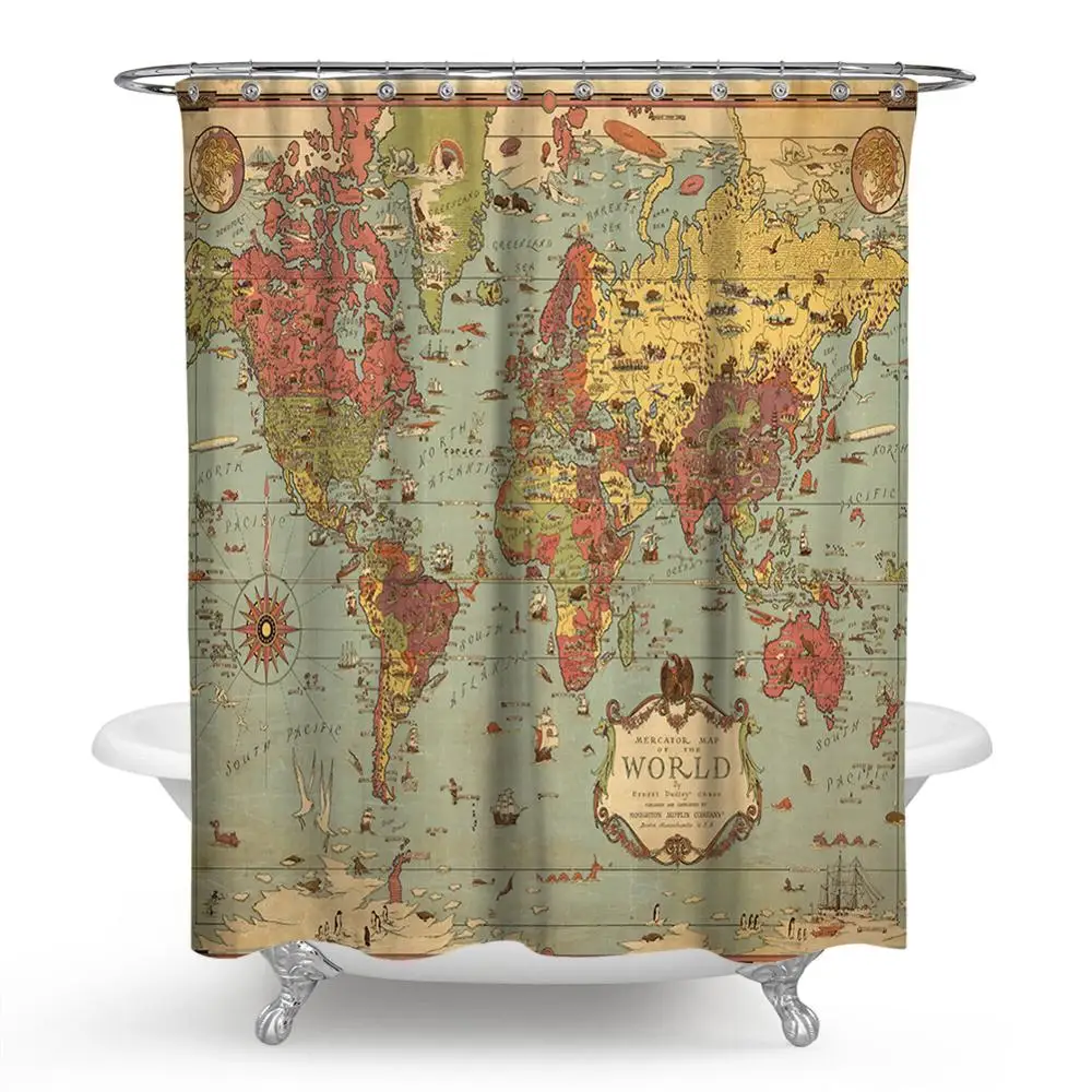 

Sehuoran world map shower curtain household products custom printing shower curtain Wholesale, As shown