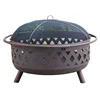 Outdoor Portable steel word burning fire pit with cooking grate