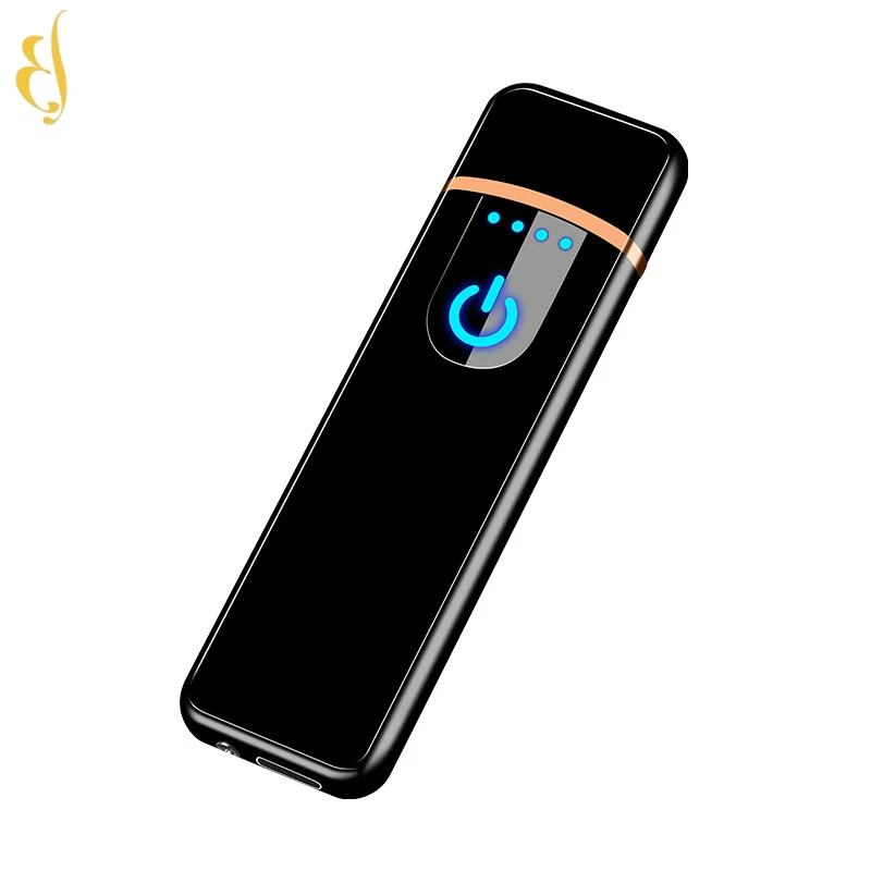 

ultrathin double arc windproof rechargeable usb fingerprint sensor cigarette lighter