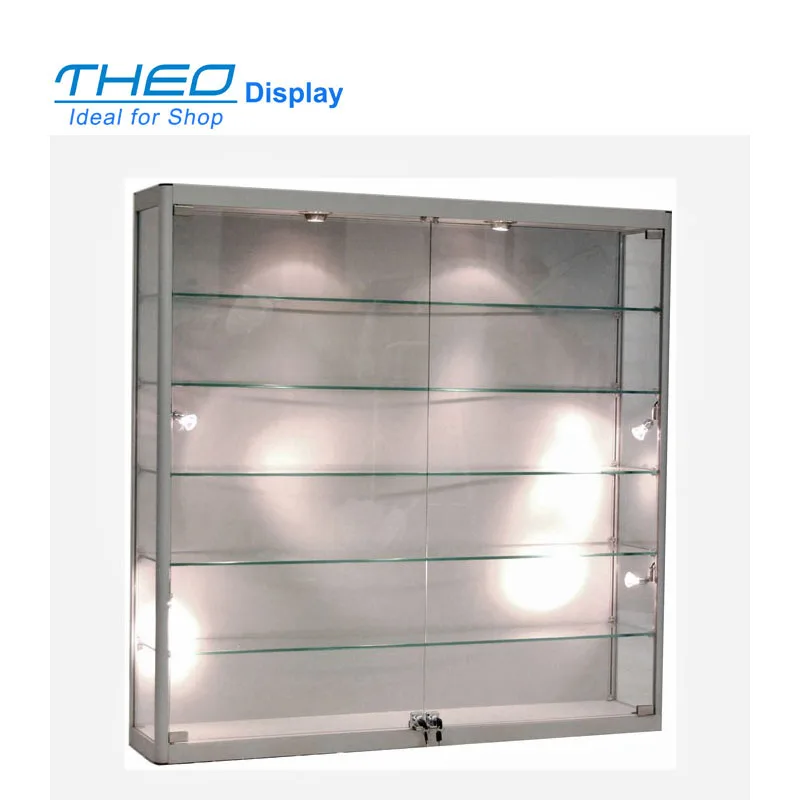 Mobile Angled Wall Mounted Glass Display Case With Light Buy Display