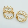 Latest fancy jewelry ladies 24K Classic Handmade Gold simple triangle wave design jewelry rings set