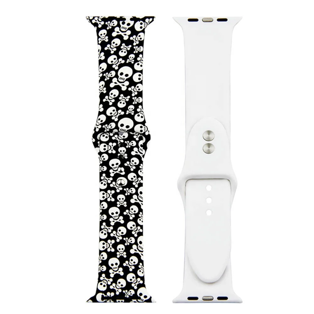 

Tschick For Apple Watch Band for Women/Men Silicone Fadeless Pattern Printed Replacement Floral Bands for iWatch Series 4/3/2/1, Multi-color optional or customized