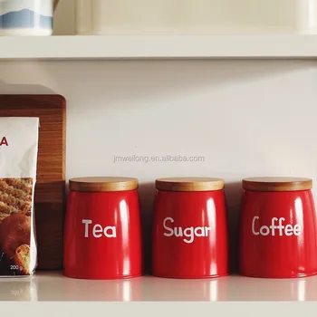 Home Decorative Metal Sealed Coffee Tea Sugar Canister Kitchen Tin Coffee Tea Sugar Canister Kitchen Tin