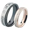 Stainless steel wire drawing black creative titanium steel rings couple rings