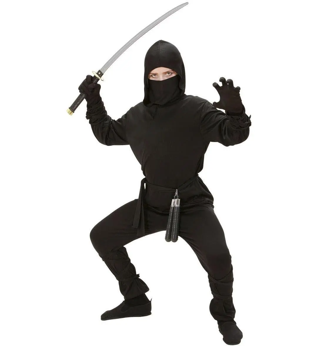 Boys Ninja Costume Outfit for Oriental Chinese Fancy Dress. 