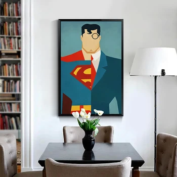Super Heros Bingkai Lukisan Art Deco Sederhana Lucu Gambar Frame