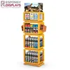 POP floor standing store fixture oil painted wooden cube shelf used for wine display