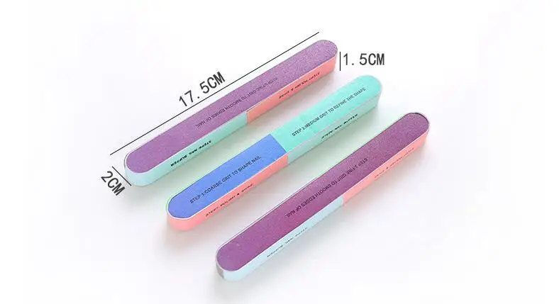 New Nail Art File 6 Sided Nail Polishing Tools Long Straight Round Nail Buffer Sanding File for DIY Beauty