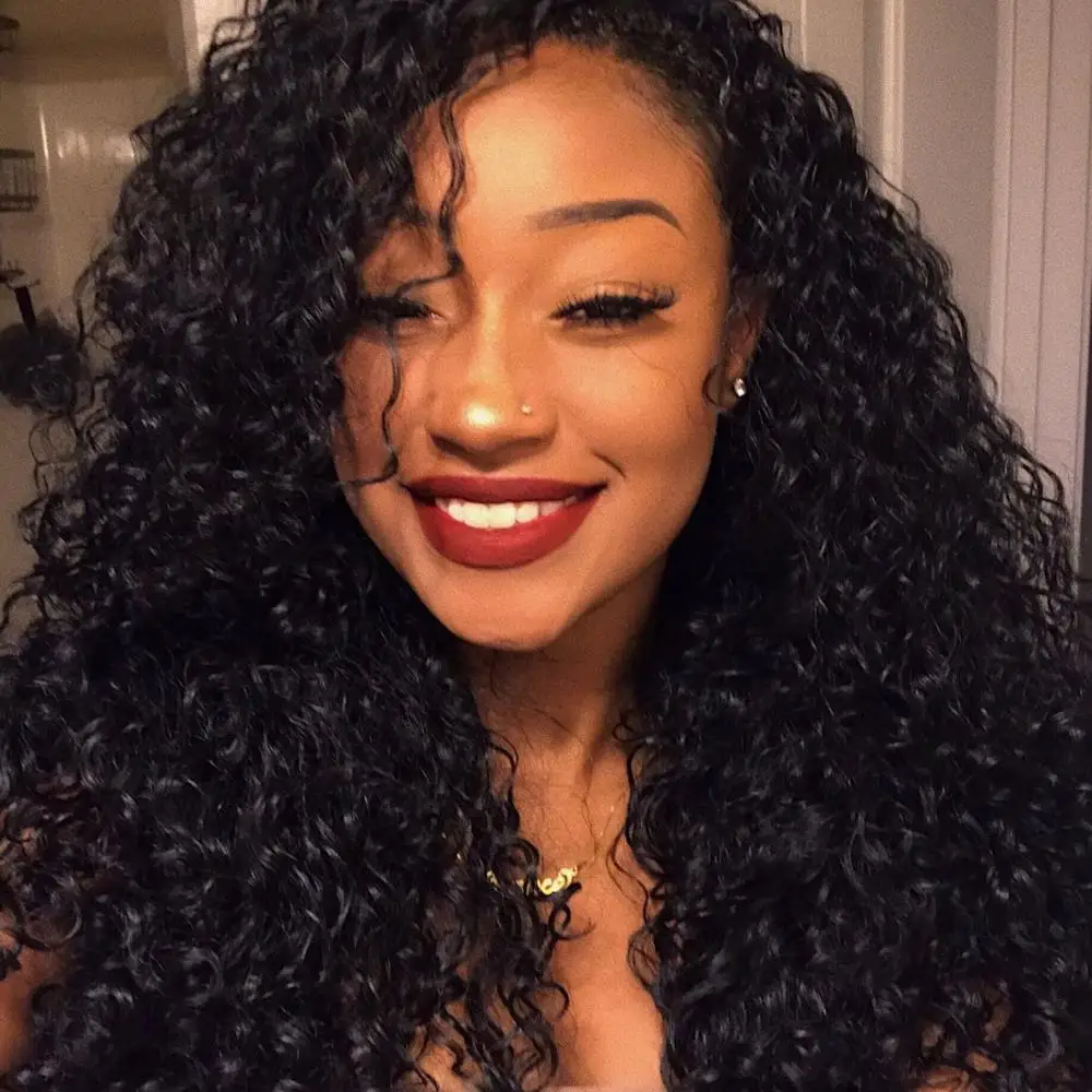 

2019 Can Be Dyed Cuticle Aligned Mongolian Human Hair Extention 100% Virgin Kinky Curly Hair For Black Women, Natural color 1b to #2