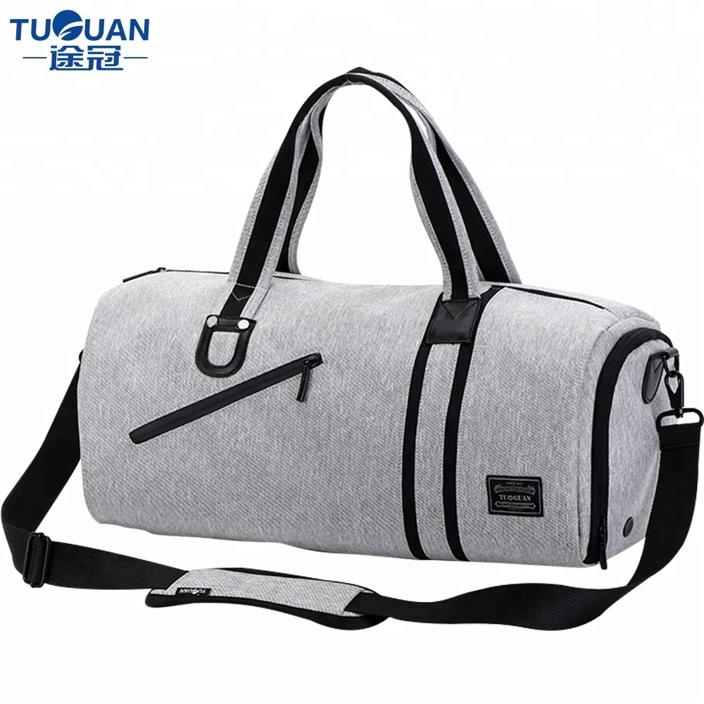 
TUGUAN In Stock Canvas Duffel Bag Custom Gym Exercise Bag With Shoe Compartment 