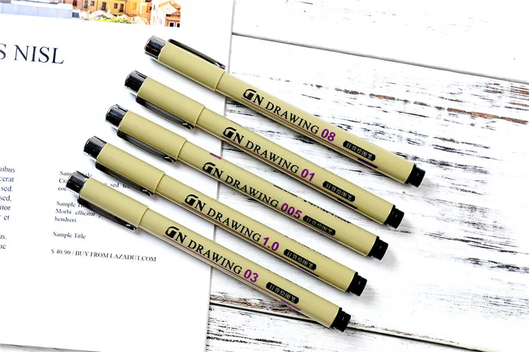 Black Fine Tip Inking Pens For Drawing Archival Ink Pen Fineliner Sketching  Pens for Drafting Manga Pens Writing - Price history & Review, AliExpress  Seller - Gimue Journal Store